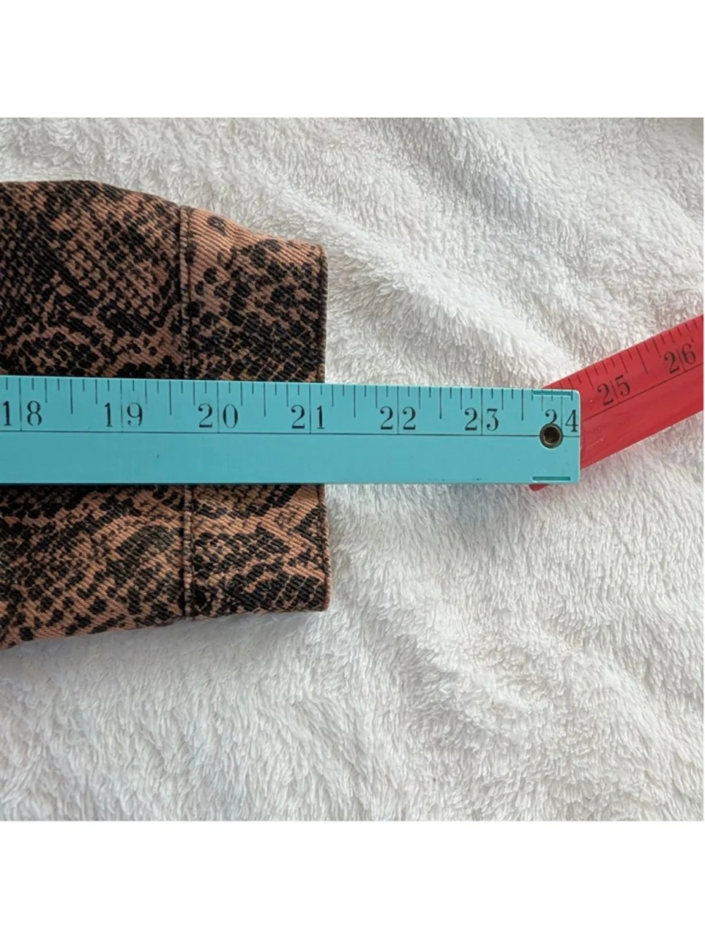 Free People Brown & Black Snake Print Jean Jacket - Small - Picture 8 of 11